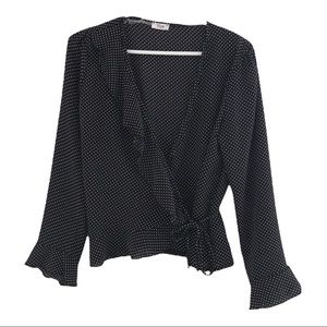 Ripe | Women’s polka dot wrap blouse, size medium. Never worn.